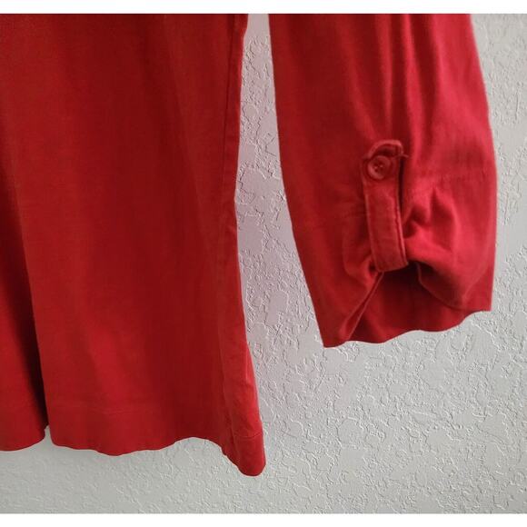 TOP/BLOUSE-JONES NEW YORK-Dark Pumpkin Orange-Tab Long Sleeves-Bottom Hem-X-Lrg - Picture 3 of 11